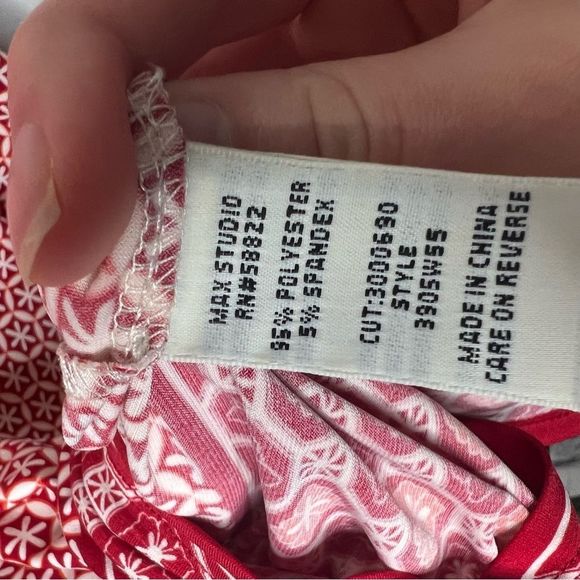 Max Studio Red Orange & White Soft Sheath Dress - Picture 4 of 5